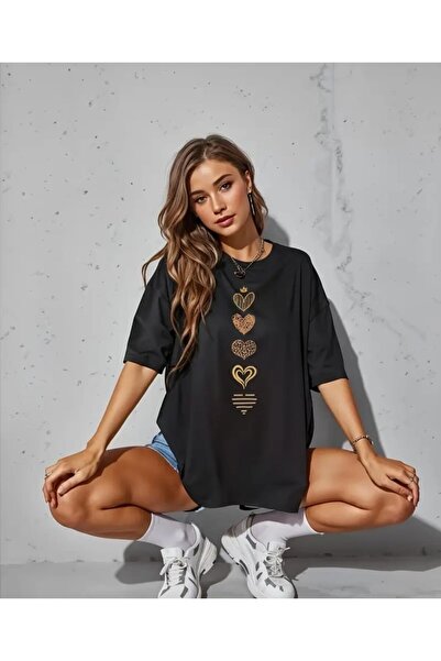 TekTarzz Μοντέρνο μπλουζάκι Unisex Crown Heart Print Design