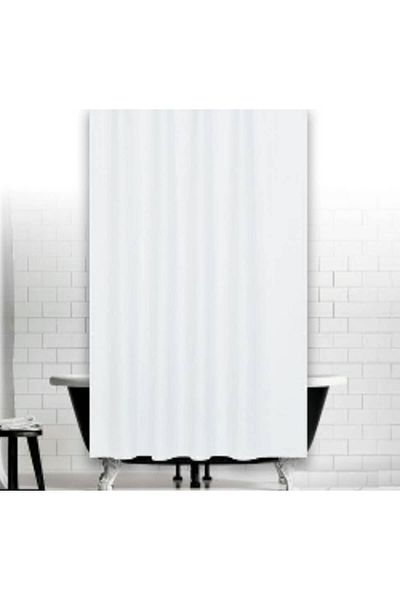 Zethome Κουρτίνα μπάνιου 1x180x200 Κουρτίνα ντους μονής πτέρυγας με δώρο κουρτίνα καμπίνας ντους 0010 Λευκό