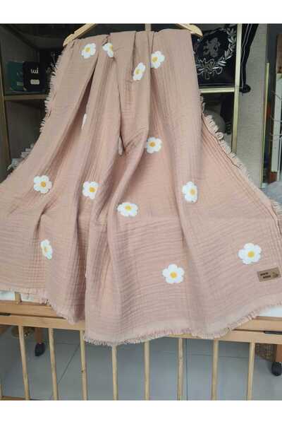 Bilenn Tekstil 4 kat Müslin bebek Örtü/Battaniye papatya desen