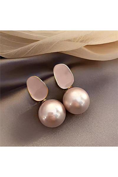 Pelin Aksesuar Powder Pink Pearl Earrings