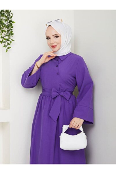 SHİROSA μακρύ φόρεμα με ασύμμετρο κλείσιμο με λεπτομέρεια φιόγκου