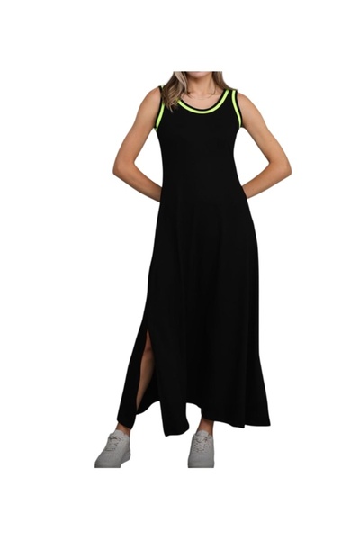 PHUTİ COLLECTION Neon Black Long Dress