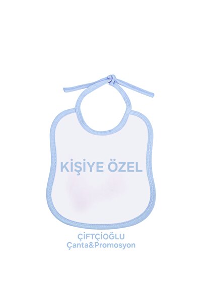 çiftçioğlu Kişiye Özel Fotoğraf-Yazı-İsim Baskılı Keten Bebek İp Bağlamalı Önlük