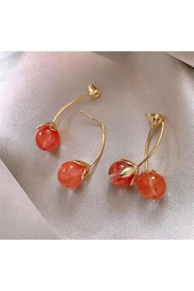 Pelin Aksesuar Pembe İkili Kiraz Küpe