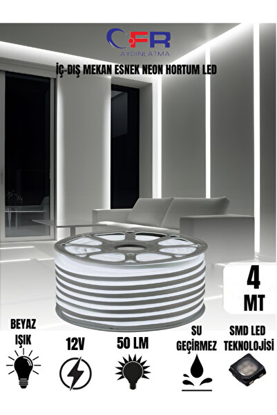 CFR Neon Hortum Şerit Led Beyaz Günışığı,Amber Rengi + 220v Fiş/2,3,4,5,10,15,20,25,50,100 Metre