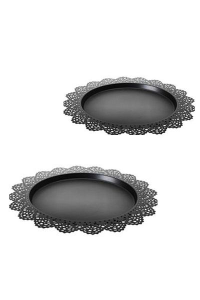 IKEA Wrought iron lace serving tray, metal, 2 pieces