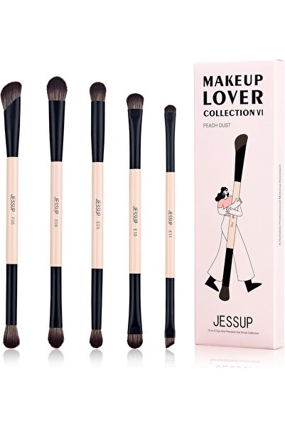 Jessup فرش المكياج 10 في 5 فرشاة ظلال العيون ذات الطرفين المزدوجين فرشاة الكونتور فرشاة المزج كحل العيون T509