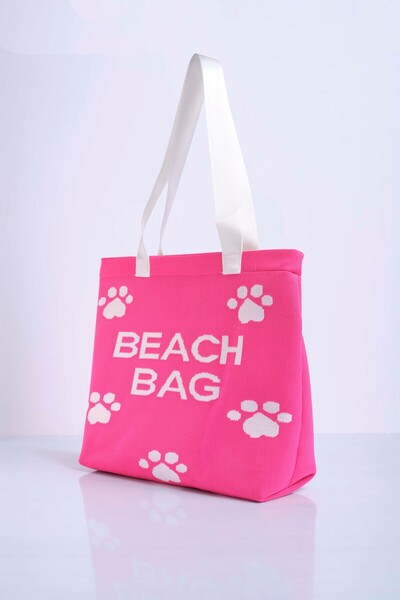 Sebir Moda Τσάντα παραλίας με μοτίβο ποδιών από πλεκτό ύφασμα