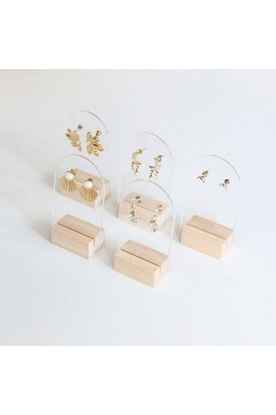 Madam curie Set of Five Earring Display Stand (Transparent)