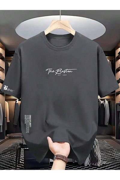 EVIus Oversize The Boston Printed Crew Neck T-Shirt