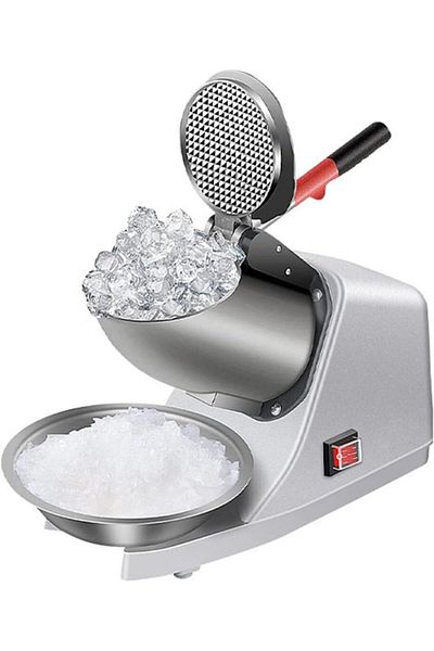 SOKANY Electric Ice Shaver Crusher 300W Double Blade Stainless Steel for Snow Cones Desserts Cocktails Fish