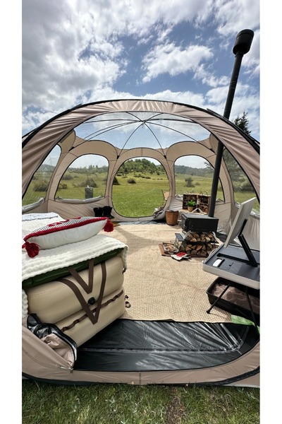 SHUFA Tam Otomatik Şeffaf KUBBE Çadır, Yağmuru ve kar yağışı izlenebilir 400*400*200CM