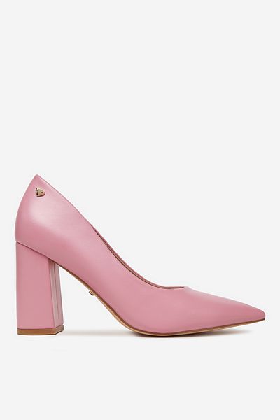 DeeZee Women's Pumps on a block low pink block 40