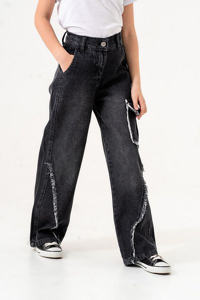 GİYİCEM Girl's Dirty Stitched Cargo Pocket Pants 2169