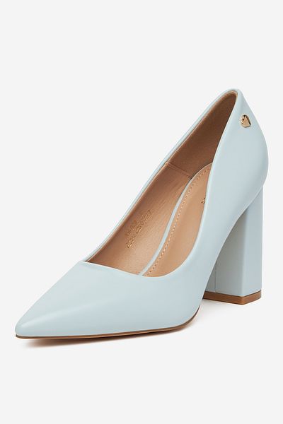 DeeZee Pantofi cu toc de damă cu model block low, albastru, 40