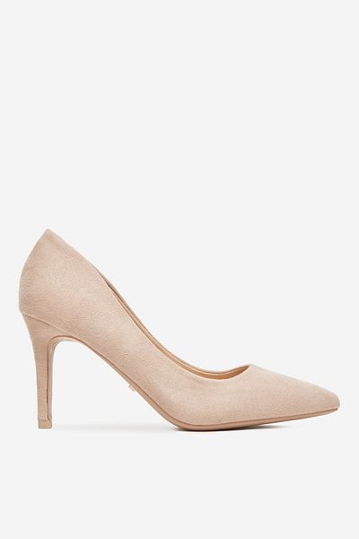 DeeZee Pantofi cu toc înalt și jos bej, stiletto, model 36