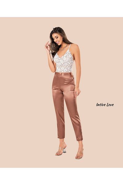 İntive Lingerie Σετ πιτζάμες Moongirl Ruched Strap Bustier Beige Satin Άνετο ελκυστικό σετ πιτζάμες
