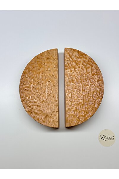 lazzir handle Ahşap Dokulu 18cm çap daire Kulp (96-128-160 MM uyumludur)-Ahşa...