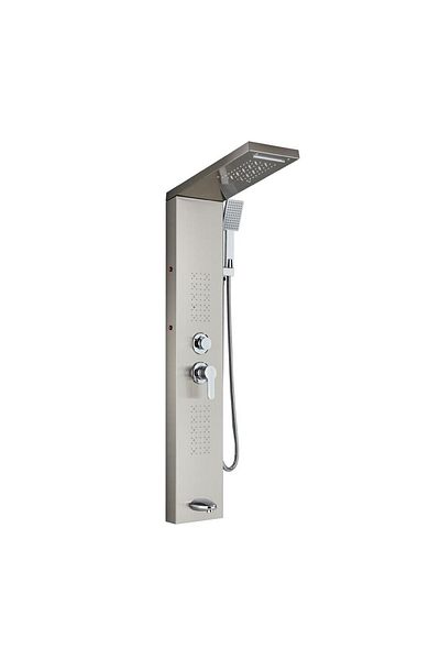 Blackswan Design Shower panel, Blackswan, Type M6002, nickel model with spout, LED and SPA functions, size 121 cm
