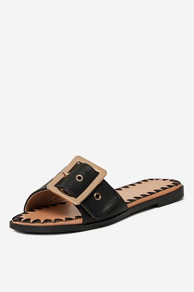 DeeZee Women's Low Flip-Flops Black Flat 37