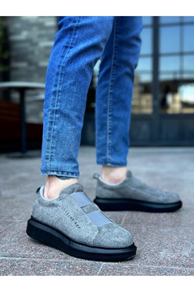 BOA BA0307 BOA Thick Suede High Sole Double Tape Gray Black Men's Shoes