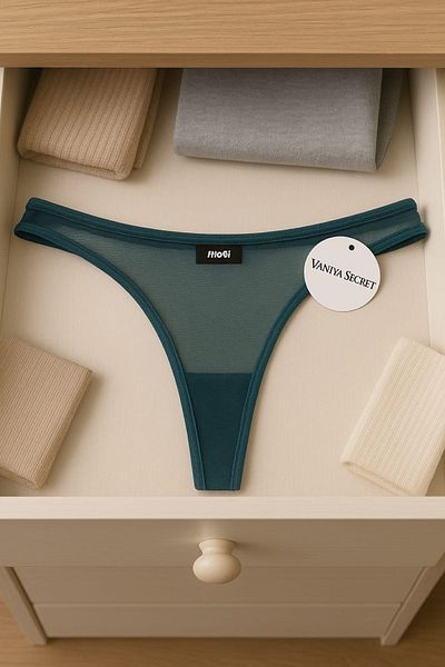 Vanilya Secret Green Breathable Tulle Women's Thong