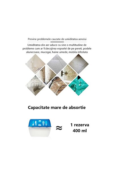 bebelyno Dezumidificator Pasiv Cu Parfum Discret De Vanilie, 2 Rezerve Incluse, 400 G, Potrivit Pentru Spații