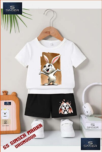 SS SİNSER Tricou cu gât rotund cu imprimeu special pentru copii „TAVSAN CANVA...