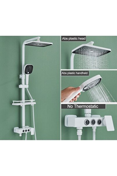 Blackswan Design Coloana dus, Blackswan, Tip M229, alb, cu 3 cai, dus mana tip SPA si pipa mobila ascunsa, 116 cm