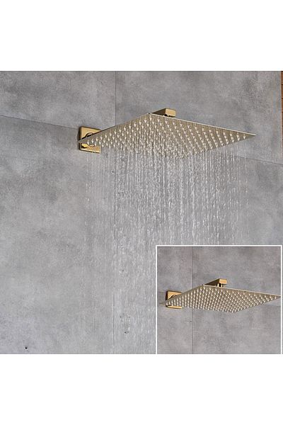 Blackswan Design Shower mixer set, Blackswan, Type M194, shiny gold model, 2-way and thermostat, size 25 cm