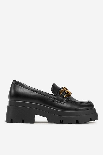 DeeZee Women's Loafers Low Black Thick Sole 41