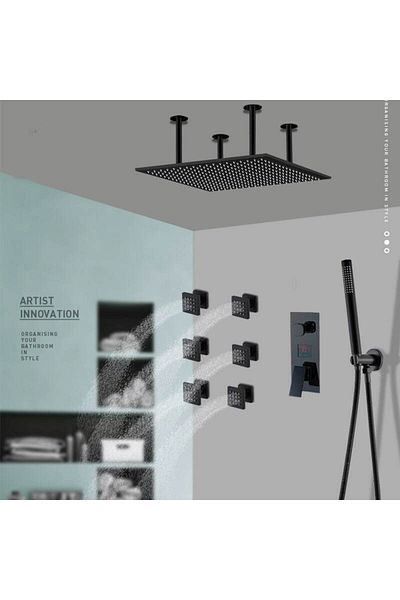 Blackswan Design Shower mixer set, Blackswan, Type M93, matt black SPA model, size 50 cm
