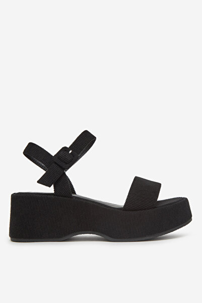 DeeZee Women's Platform Sandals Low Black Wedge, Platform 36