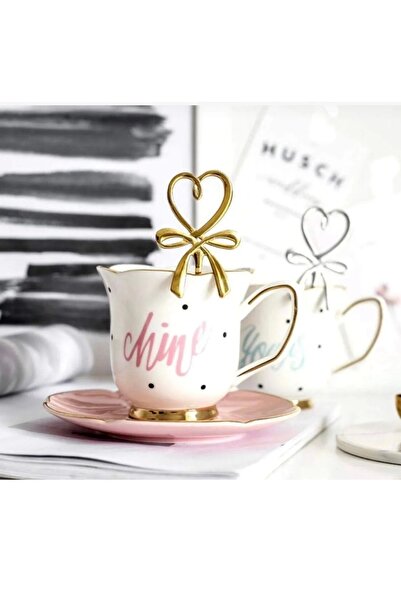 Agbtrend Gold Coffee Spoon with Heart and Bow 1 Piece