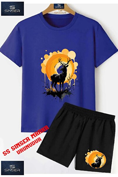 SS SİNSER Παιδικό μπλουζάκι με στάμπα "DEER SINGLE GRAFT" με λαιμόκοψη ποδηλά...