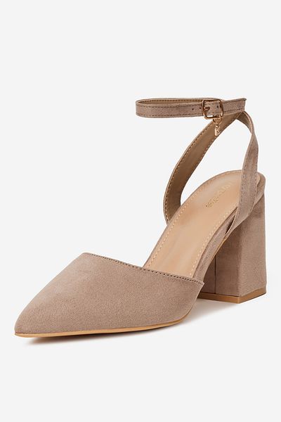 DeeZee Women's Low Heel Pumps Beige Block Heel 39