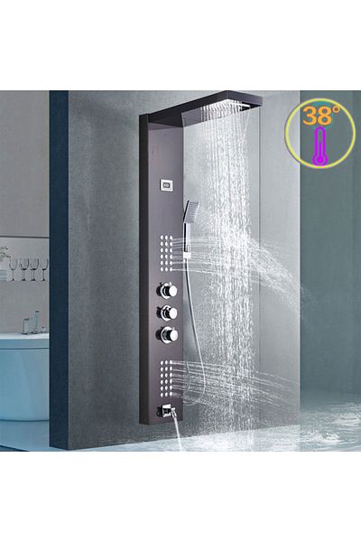 Blackswan Design Panel dus, Blackswan, Tip M1047, model negru cu pipa, termostat si functie SPA, 122 cm