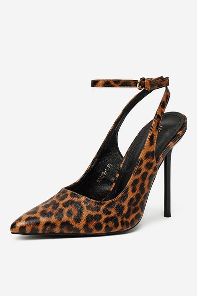 DeeZee Pantofi cu toc stiletto maro cu toc 38 pentru femei