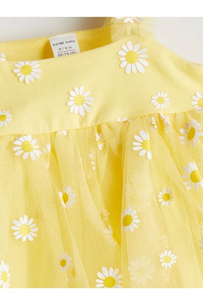 LC Waikiki Lcw Baby Sari Square Collar Floral Baby Girl Dress