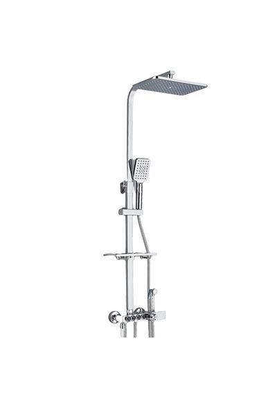Blackswan Design Shower column, Blackswan, Type M146, adjustable chrome, thermostat, movable spout, pressure shower, 120 cm