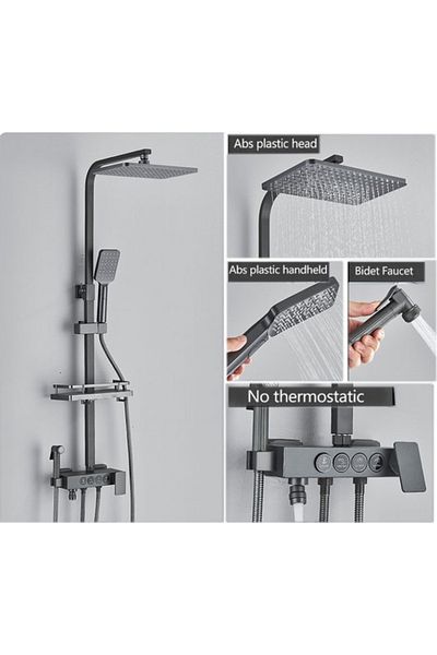 Blackswan Design Shower column, Blackswan, Type M233, gray, pressure shower, SPA hand shower, movable spout, 118 cm