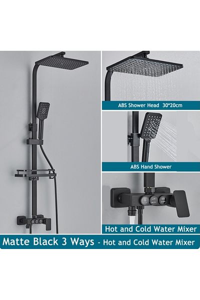 Blackswan Design Shower column, Blackswan, Type M221, matt black model, SPA type hand shower and mobile spout, 116 cm