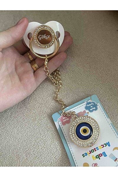 Sahi Aksesuar Isimli Nazarlı Bebek Emzik Zinciri Ve Bebek Silikon Emzik Seti (0-6 Ay) BEZYI1645