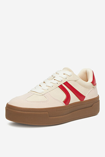 DeeZee Women's Sneakers low beige flat, with platform 37