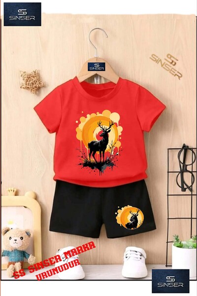 SS SİNSER تي شيرت برقبة دائرية مطبوع حسب الطلب للأطفال "DEER SINGLE GRAFT" - ...