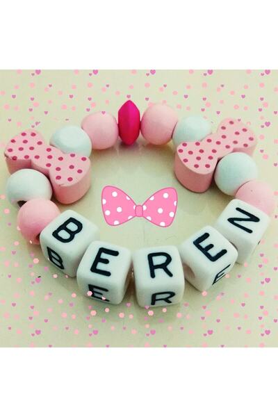 Sahi Aksesuar Sahi Aksesuar Isimli Ahşap Boncuklu Bebek/çocuk Bileklik 11