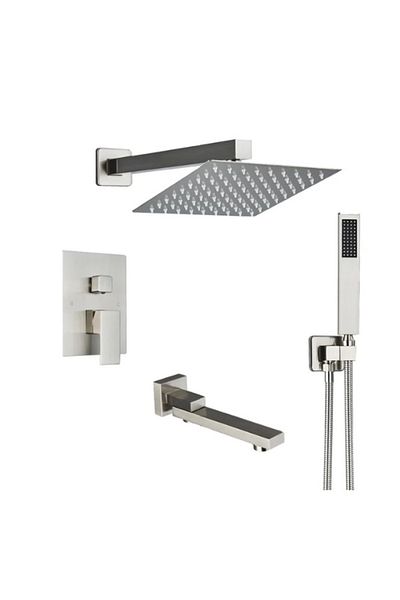 Blackswan Design Shower mixer set, Blackswan, Type M268, matt nickel model, with 3 ways and movable spout, size 30 cm