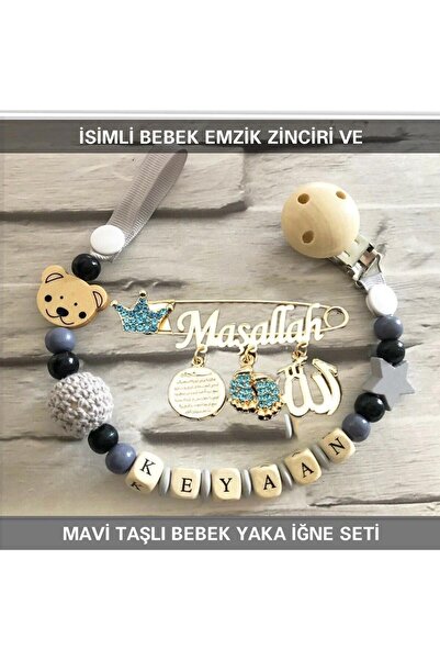 Sahi Aksesuar Sahi Aksesuar Isimli Emzik Zinciri Ve Isimli Yaka Iğnesi Seti B...