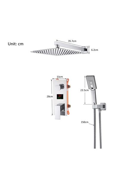 Blackswan Design Shower mixer set, Blackswan, Type M73.53 Smart, chrome model, size 40 cm