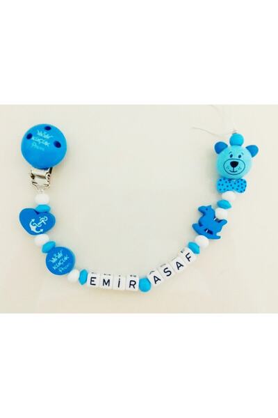 Sahi Aksesuar Isimli Emzik Zinciri - Emzik Askısı - Bebek Hediyesi Tybez072